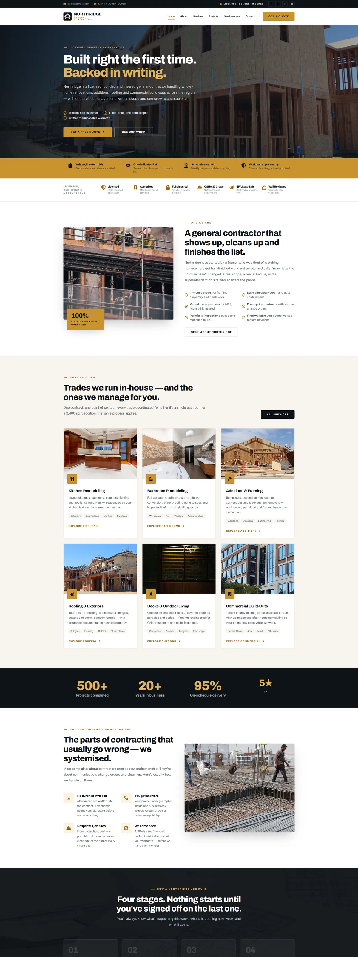 Northridge General Contracting — construction website designed by WebVerix