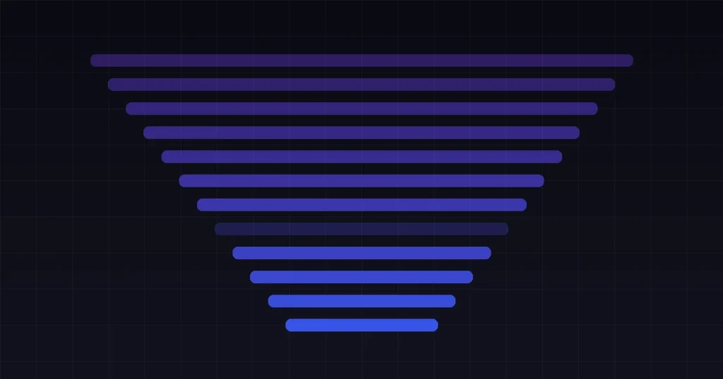 Abstract cover: a narrowing funnel with a gap